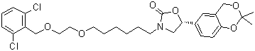 (R)-3-[6-[2-(2,6-二氯苄氧基)乙氧基]己基]-5-(2,2-二甲基-4H-苯并[1,3]二恶英-6-基)恶唑烷-2-酮分子结构 (CAS 503068-36-8)