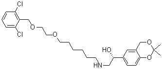 (1R)-2-[[6-[2-[(2,6-Dichlorobenzyl)oxy]ethoxy]hexyl]amino]-1-(2,2-dimethyl-4H-1,3-benzodioxin-6-yl)ethanol molecular structure (CAS 503068-37-9)
