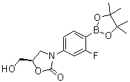 (5R)-3-[3-Fluoro-4-(4,4,5,5-tetramethyl-1,3,2-dioxaborolan-2-yl)phenyl]-5-(hydroxymethyl)-2-oxazolidinone molecular structure (CAS 504438-22-6)
