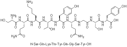 L-丝氨酰-L-谷氨酰胺酰-L-赖氨酰-L-苏氨酰-L-酪氨酰-L-谷氨酰胺酰甘氨酰-L-丝氨酰-L-酪氨酸分子结构 (CAS 506429-76-1)