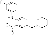 N-(3-氟苯基)-2-硝基-4-(1-哌啶基甲基)苯胺分子结构 (CAS 509093-96-3)