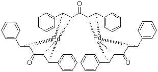 三(二亚苄基丙酮)二钯分子结构 (CAS 51364-51-3)