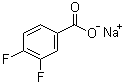 3,4-二氟苯甲酸钠盐分子结构 (CAS 522651-44-1)