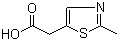 (2-甲基噻唑-5-基)乙酸分子结构 (CAS 52454-65-6)