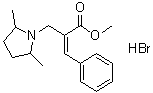 2,5-Dimethyl-alpha-(phenylmethylene)-1-pyrrolidinepropanoic acid methyl ester hydrobromide molecular structure (CAS 53059-68-0)