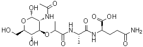 N-(N-乙酰基胞壁酸)-L-丙氨酰-D-alpha-谷氨酰胺分子结构 (CAS 53678-77-6)