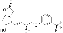 (+)-(3aR,4R,5r,6aS)-Hexahydro-5-hydroxy-4-[(1E,3R)-3-hydroxy-4-(3-trifluoromethyl)phenoxy-1-butenyl]-2H-cyclopenta[b]furan-2-one molecular structure (CAS 53872-60-9)