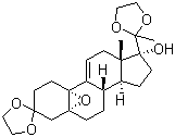 (5alpha,10alpha)-5,10-环氧-17-羟基-19-去甲雄甾-9(11)-烯-3,20-二酮环-3,20-双(1,2-乙缩醛)分子结构 (CAS 54201-83-1)