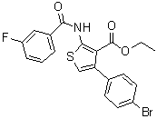 4-(4-溴苯基)-2-[(3-氟苯甲酰)氨基]-3-噻吩羧酸乙酯分子结构 (CAS 546106-16-5)