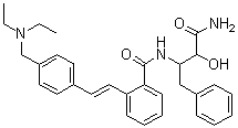 beta-[[2-[(1E)-2-[4-[(Diethylamino)methyl]phenyl]ethenyl]benzoyl]amino]-alpha-hydroxybenzenebutanamide molecular structure (CAS 561067-03-6)