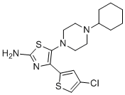 4-(4-氯噻吩-2-基)-5-(4-环己基哌嗪-1-基)噻唑-2-胺分子结构 (CAS 570407-42-0)