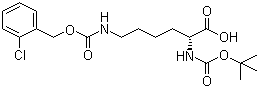 Boc-N'-(2-氯苄氧羰基)-D-赖氨酸分子结构 (CAS 57096-11-4)