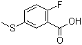 2-氟-5-甲硫基苯甲酸分子结构 (CAS 57318-98-6)