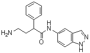 alpha-(2-氨基乙基)-N-1H-吲唑-5-基苯乙酰胺分子结构 (CAS 574726-31-1)