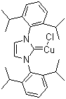 [1,3-双(2,6-二异丙基苯基)咪唑-2-亚基]氯化铜分子结构 (CAS 578743-87-0)
