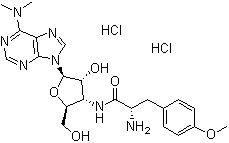 嘌呤霉素二盐酸盐分子结构 (CAS 58-58-2)