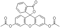 二乙酸荧光素分子结构 (CAS 596-09-8)