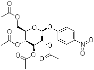 对硝基苯基 2,3,4,6-O-四乙酰基-beta-D-吡喃葡萄糖苷分子结构 (CAS 5987-78-0)
