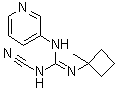 N-氰基-N'-(1-甲基环丁基)-N''-3-吡啶基胍分子结构 (CAS 60560-05-6)