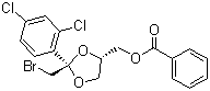 cis-苯甲酸-[2-溴甲基-2-(2,4-二氯苯基)-1,3-二氧戊环-4-基]甲酯分子结构 (CAS 61397-56-6)