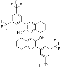 (1R)-3,3'-Bis[3,5-bis(trifluoromethyl)phenyl]-5,5',6,6',7,7',8,8'-octahydro[1,1'-binaphthalene]-2,2'-diol molecular structure (CAS 618854-91-4)