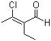 (E)-3-氯-2-乙基-2-丁烯醛分子结构 (CAS 61958-17-6)
