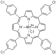 [5,10,15,20-四(对氯苯基)卟啉]氯化锰(III)分子结构 (CAS 62613-31-4)