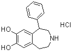 2,3,4,5-四氢-1-苯基-1H-3-苯并氮杂卓-7,8-二醇盐酸盐分子结构 (CAS 62717-42-4)