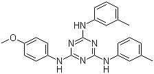 2-对甲氧苯胺基-4,6-二间甲苯胺基-1,3,5-三嗪分子结构 (CAS 628725-21-3)