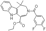 3-(3,4-二氟苯甲酰基)-1,1-二甲基-1,2,3,6-四氢氮杂卓并[4,5-b]吲哚-5-羧酸乙酯分子结构 (CAS 629662-23-3)
