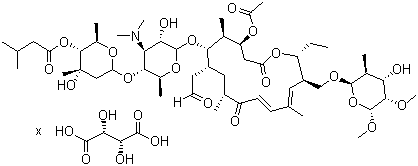 酒石酸乙酰异戊酰泰乐菌素分子结构 (CAS 63428-13-7)