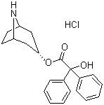 alpha-羟基-alpha-苯基苯乙酸 (3-内型)-8-氮杂双环[3.2.1]辛-3-基酯盐酸盐分子结构 (CAS 63516-30-3)