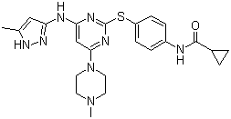 Tozasertib molecular structure (CAS 639089-54-6)