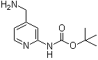 (4-氨基甲基吡啶-2-基)氨基甲酸叔丁酯分子结构 (CAS 639091-78-4)