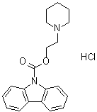 9H-咔唑-9-羧酸 2-(1-哌啶基)乙基酯单盐酸盐分子结构 (CAS 64057-97-2)