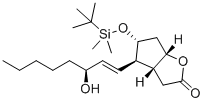 (3aR,4R,5R,6aS)-5-[[(1,1-二甲基乙基)二甲基硅烷基]氧基]六氢-4-[(1E,3S)-3-羟基-1-辛烯-1-基]-2H-环戊二烯并[b]呋喃-2-酮分子结构 (CAS 64072-30-6)