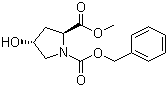 (2S,4R)-4-羟基吡咯烷-1,2-二羧酸 1-苄酯 2-甲酯分子结构 (CAS 64187-48-0)