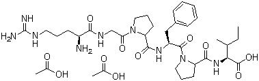 N-[1-[N-[1-(N-L-精氨酰甘氨酰)-L-脯氨酰]-L-苯丙氨酰]-L-脯氨酰]-L-异亮氨酸二乙酸盐分子结构 (CAS 64566-61-6)