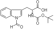 N-[叔丁氧羰基]-1-甲酰基-D-色氨酸分子结构 (CAS 64905-10-8)