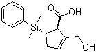 (1R,5S)-5-(二甲基苯基硅烷基)-2-羟甲基-2-环戊烯-1-羧酸分子结构 (CAS 649761-21-7)