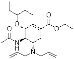 (3R,4R,5S)-4-N-乙酰氨基-5-N,N-二烯丙基氨基-3-(1-乙基丙氧基)-1-环己烯-1-羧酸乙酯分子结构 (CAS 651324-09-3)