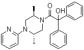 反式-1-(羟基二苯基乙酰基)-2,5-二甲基-4-(2-吡啶基)哌嗪分子结构 (CAS 6634-37-3)