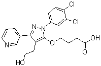 4-[[1-(3,4-二氯苯基)-4-(2-羟基乙基)-3-(3-吡啶基)-1H-吡唑-5-基]氧基]丁酸分子结构 (CAS 663949-31-3)