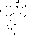 6-氯-2,3,4,5-四氢-7,8-二甲氧基-1-(4-甲氧基苯基)-1H-3-苯并氮杂卓分子结构 (CAS 67287-53-0)