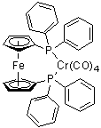 [1,1'-二(二苯基膦基)二茂铁-P,P']四羰基铬分子结构 (CAS 67292-31-3)