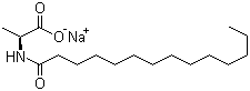 N-十四碳酰基-L-丙氨酸钠分子结构 (CAS 67395-95-3)
