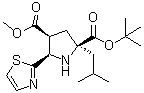 (2S,4S,5R)-2-(2-Methylpropyl)-5-(2-thiazolyl)-2,4-pyrrolidinedicarboxylic acid 2-(1,1-dimethylethyl) 4-methyl ester molecular structure (CAS 687636-12-0)