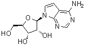4-氨基-7-(beta-D-呋喃核糖基)吡咯并[2,3-d]嘧啶分子结构 (CAS 69-33-0)