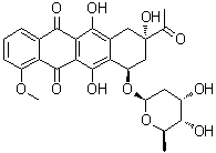 (8S-cis)-8-Acetyl-10-[(2,6-dideoxy-alpha-D-ribo-hexopyranosyl)oxy]-7,8,9,10-tetrahydro-6,8,11-trihydroxy-1-methoxy-5,12-naphthacenedione molecular structure (CAS 69779-23-3)