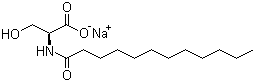N-十二碳酰-L-丝氨酸钠分子结构 (CAS 70609-64-2)
